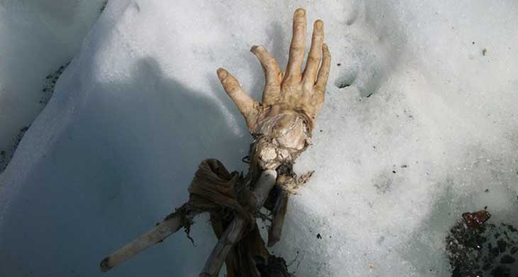 Homem encontra mão preservada por décadas após acidente aéreo