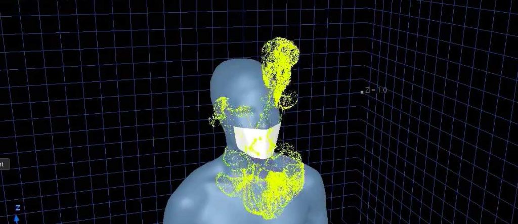 Animação mostra a diferença entre espirrar com e sem máscara